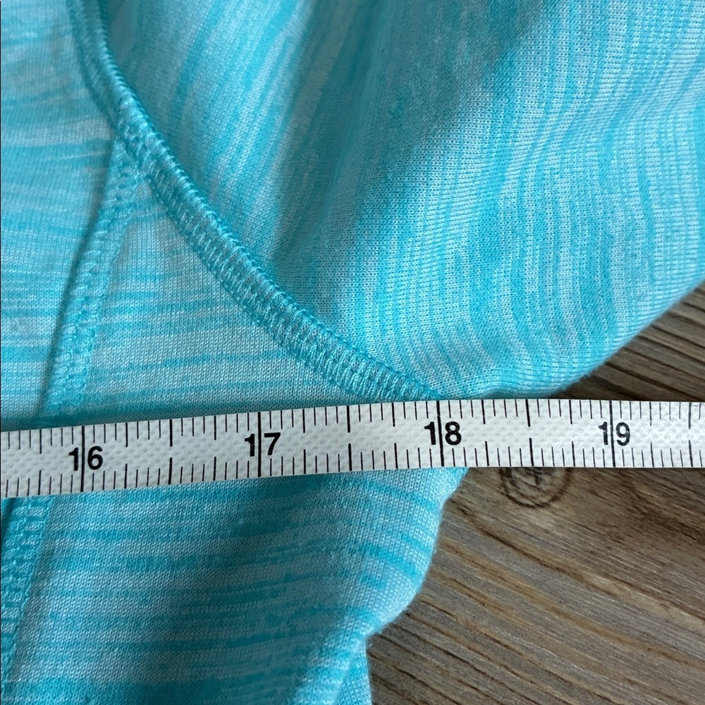 T by Talbots Striated Stand-up Collar Full Zip Jacket Turquoise Women S Athletic - Picture 7 of 11
